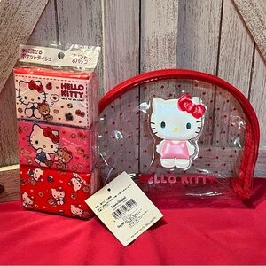 Hello Kitty Red and Pink Cosmetic Bag Set